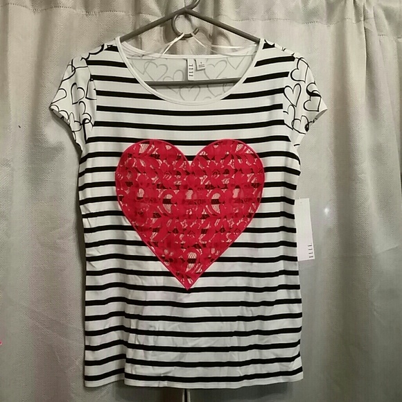 Elle Tops - Heart lace top